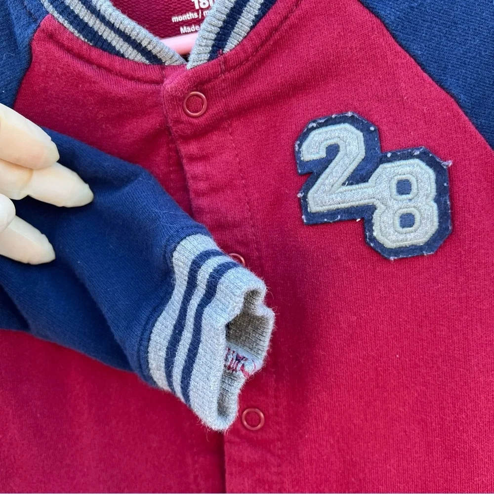 Carter's‎ Varsity Snap-Up Romper - Maroon
